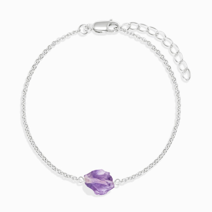 Bracelet Raw Mini Amethyst Silver