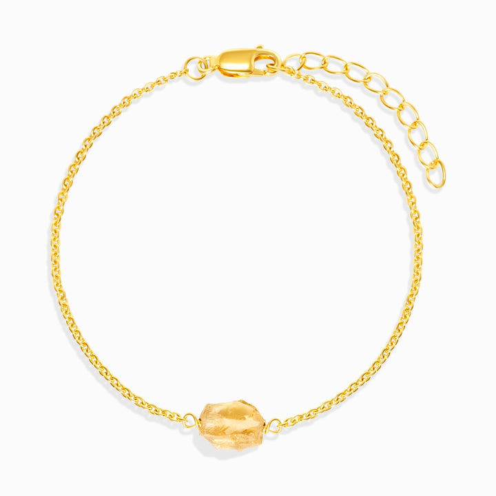 Bracelet Raw Mini Citrine Gold