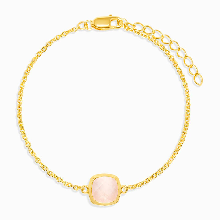 Bracelet Elegance Rose Quartz Gold