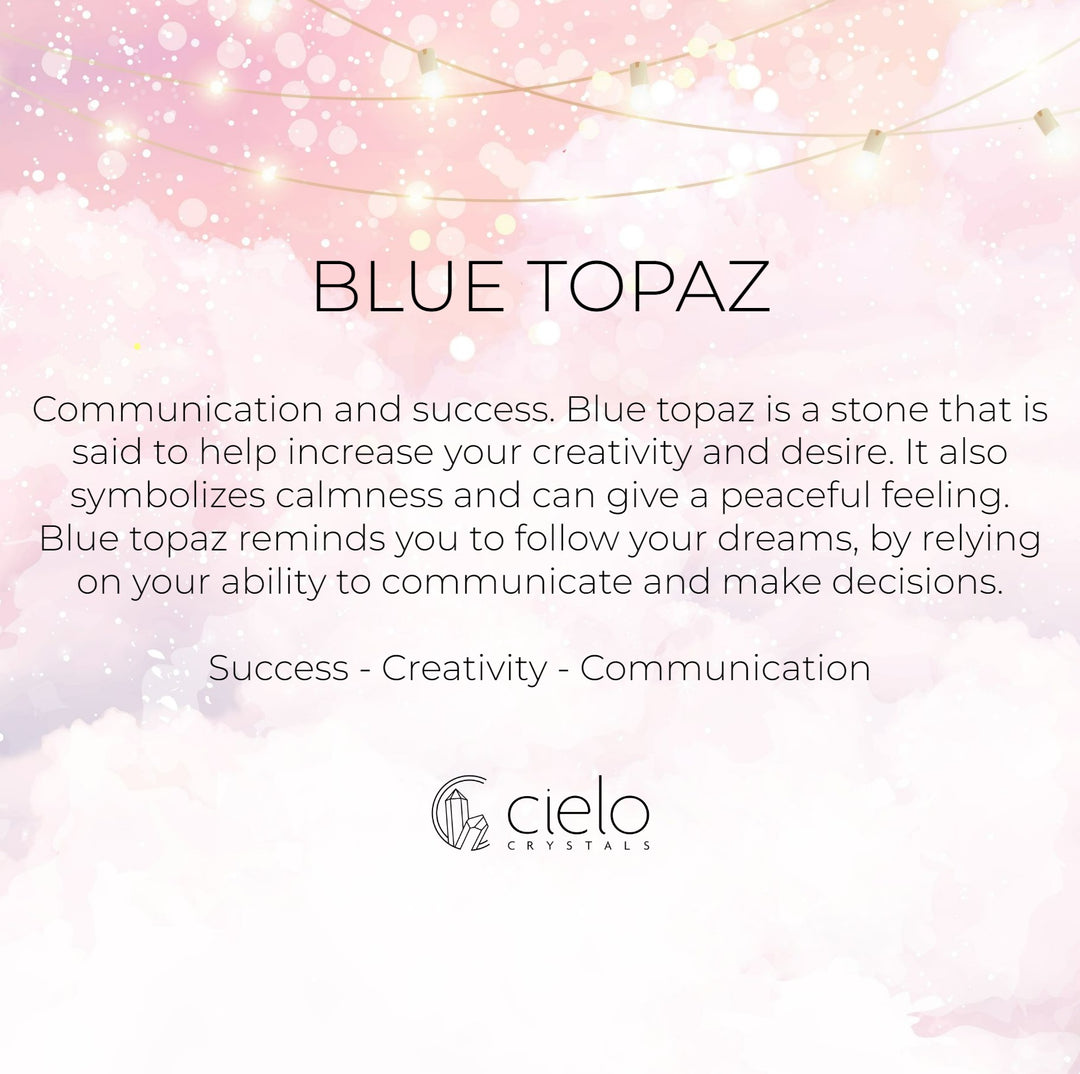 Blue Topaz meaning and information. The gemstone Blue Topaz is said to increase your creativity and communication.