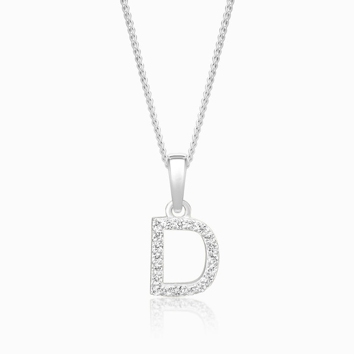 Charm Letter White Topaz Silver