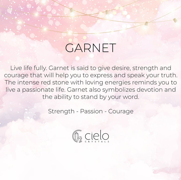 Garnet information and meaning. The gemstone Garnet is said to give you passion and courage.