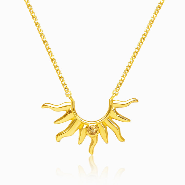 Necklace Sun Citrine Gold