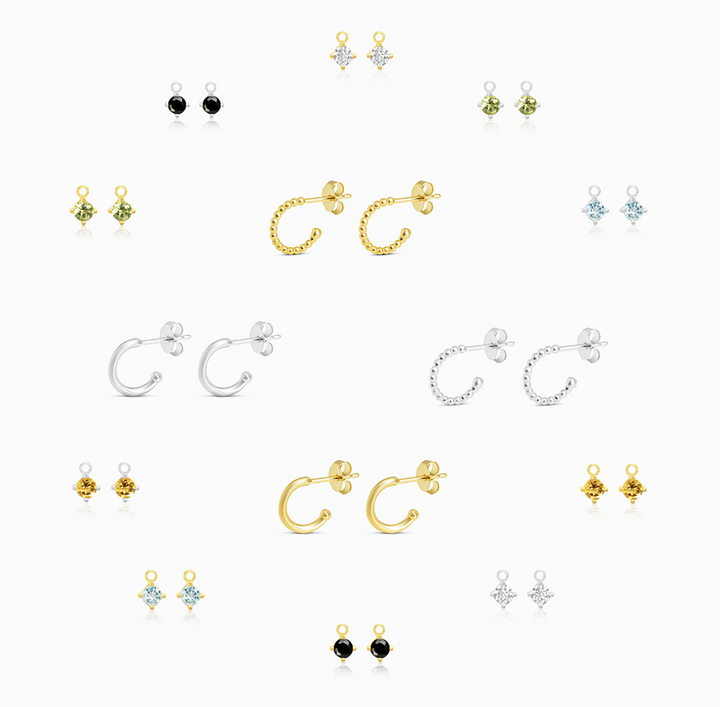 Hoop Charms Onyx Gold