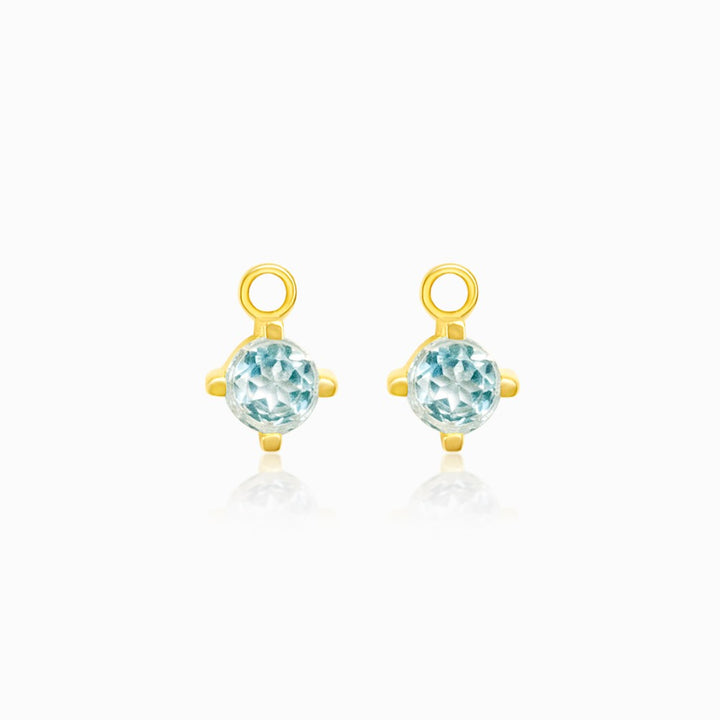 Hoop Charms Blue Topaz Gold