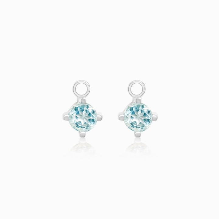 Hoop Charms Blue Topaz Silver