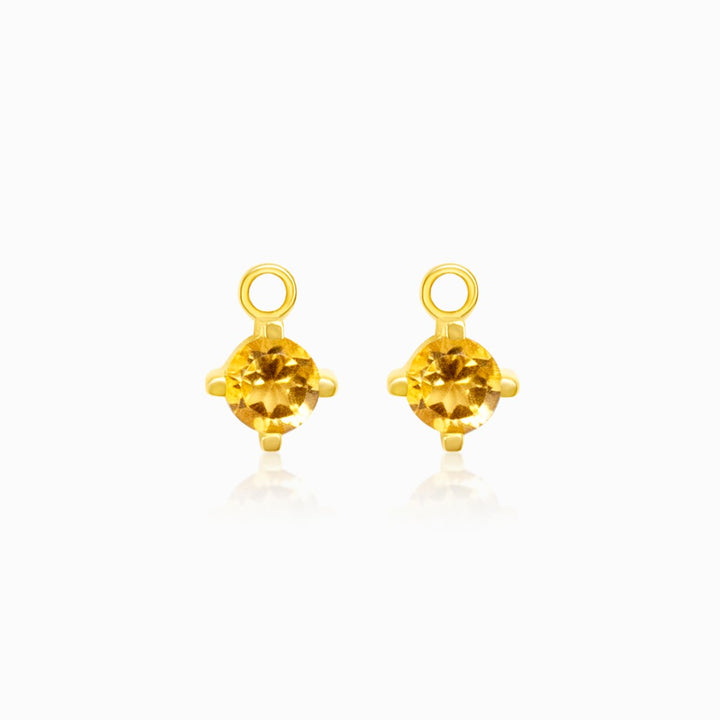 Hoop Charms Citrine Gold