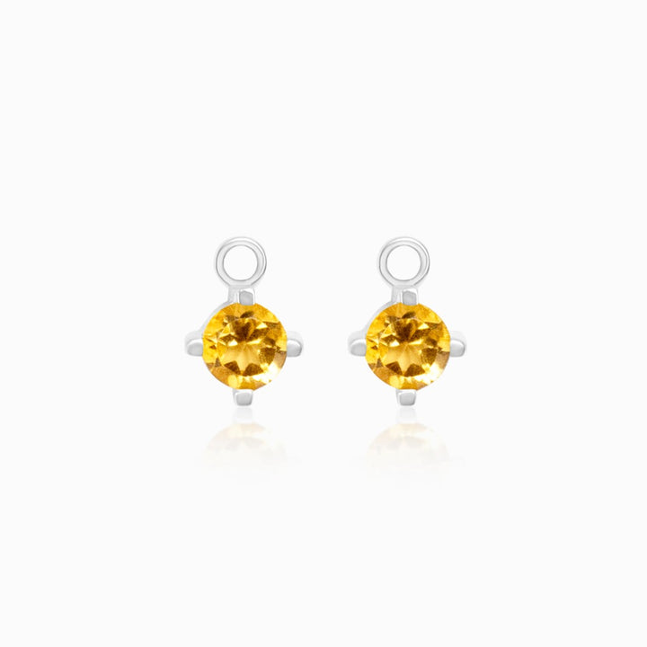 Hoop Charms Citrine Silver