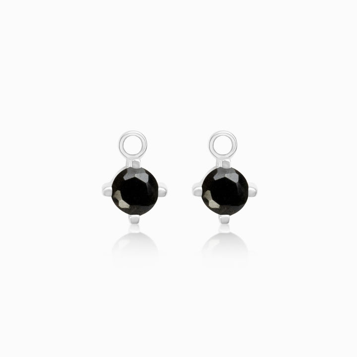 Hoop Charms Onyx Silver