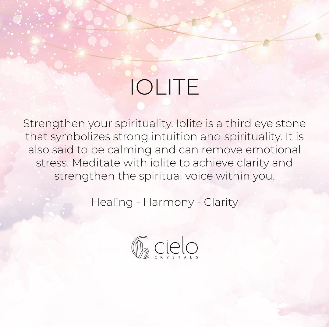 Iolite energies and meaning. Crystal Iolite is said to strengthen your spirituality.
