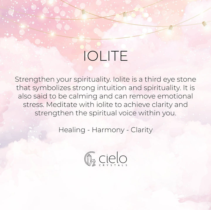 Iolite meaning and information. Crystal Iolite is said to make your intuition and spirituality stronger.