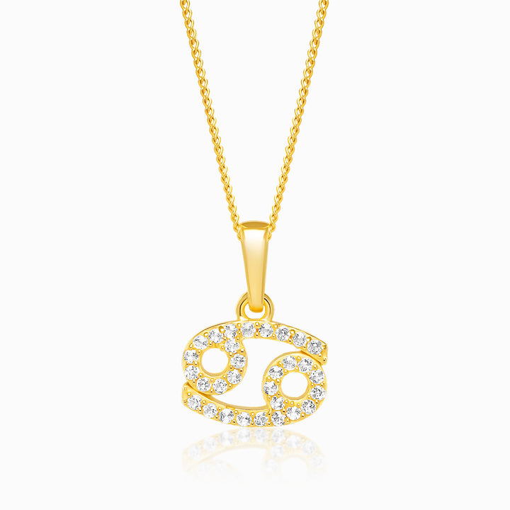 Pendant Cancer (Crab) White Topaz Gold