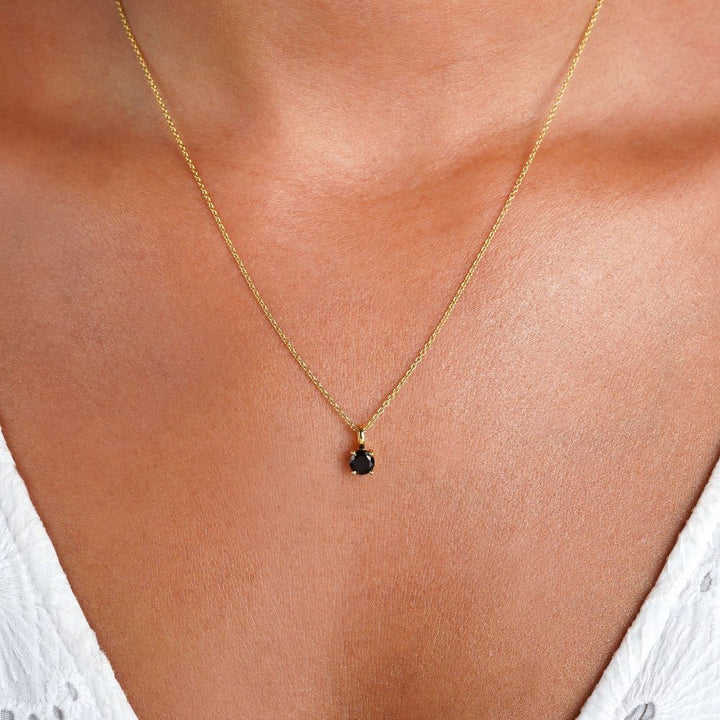 Crystal Onyx necklace in classy design. Jewelry with black gemstone Onyx, to wear as a necklace.