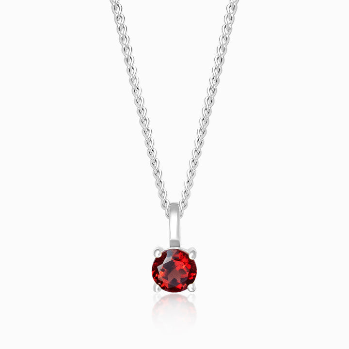 Crystal Charm Garnet Silver