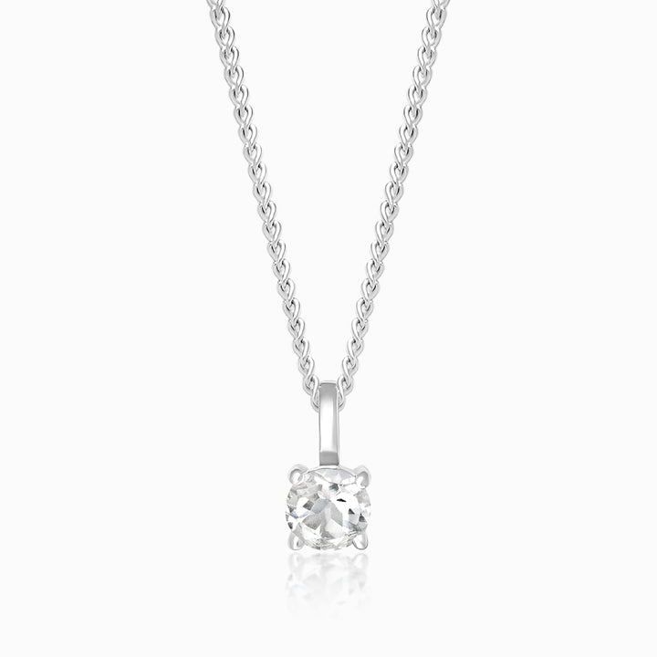 Crystal Charm White Topaz Silver