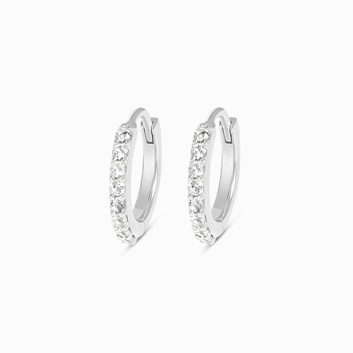 Crystal Hoops White Topaz Silver