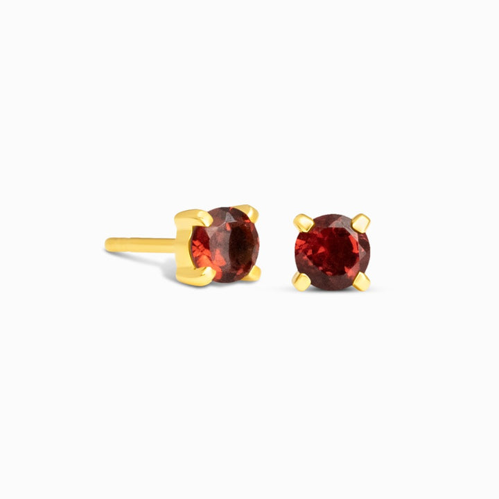 Crystal Studs Garnet Gold