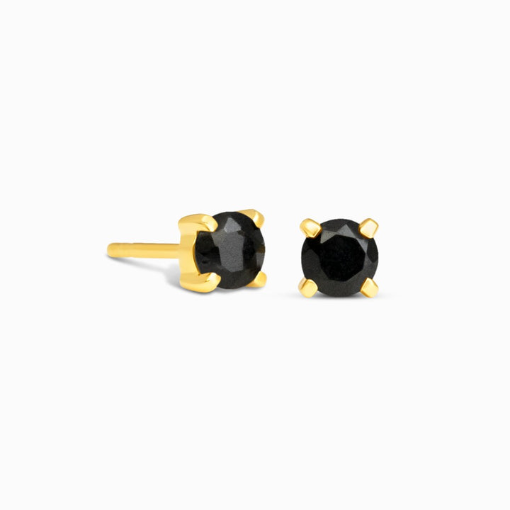 Crystal Studs Black Onyx Gold