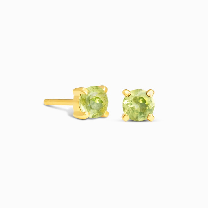 Crystal Studs Peridot Gold