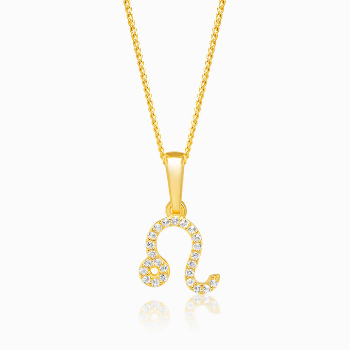 Pendant Leo (Lion) White Topaz Gold