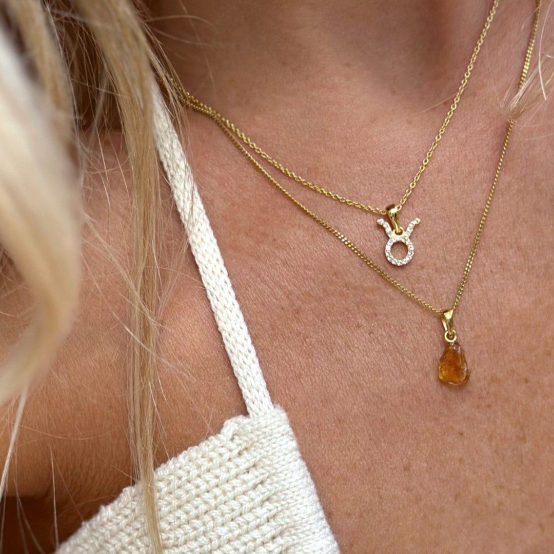 Charm Raw Mini Citrine Gold