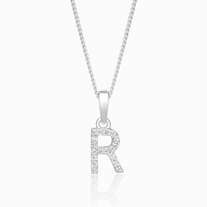 Charm Letter White Topaz Silver