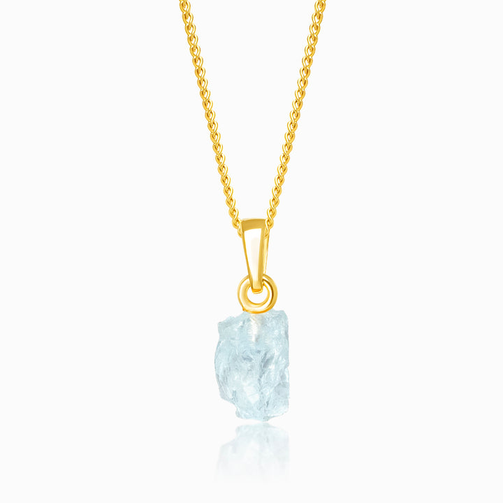 Charm Raw Mini Aquamarine Gold