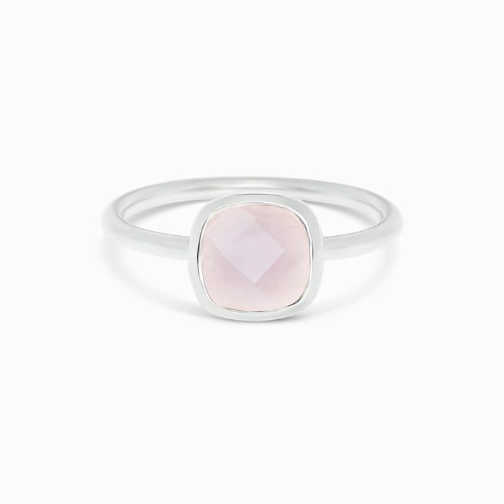 Ring Elegance Rose Quartz Silver