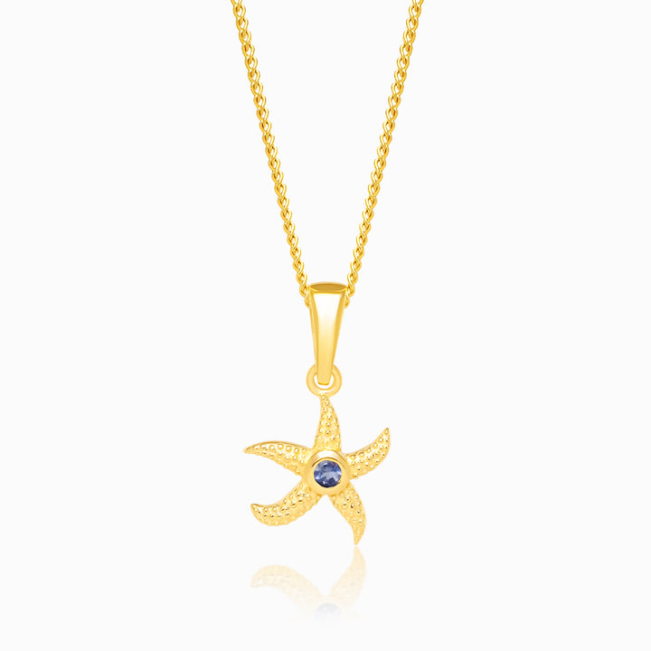 Charm Starfish Iolite Gold