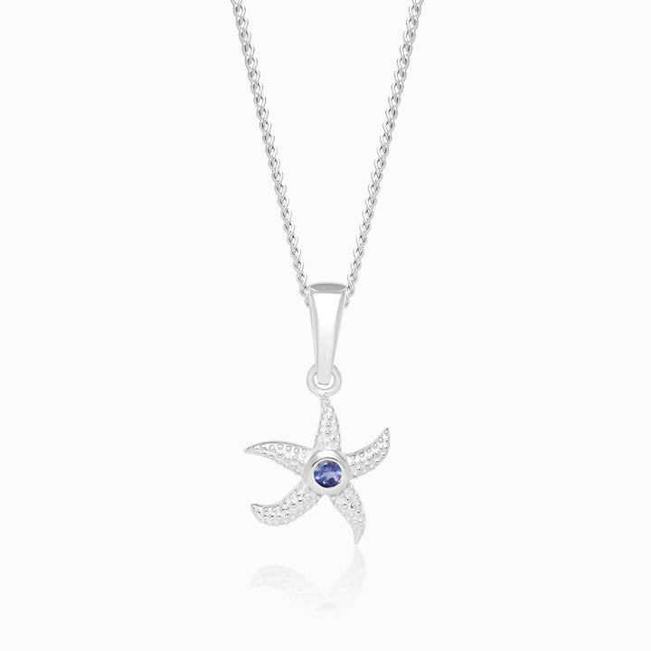 Charm Starfish Iolite Silver