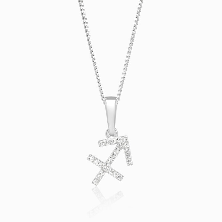 Pendant Sagittarius (Archer) White Topaz Silver