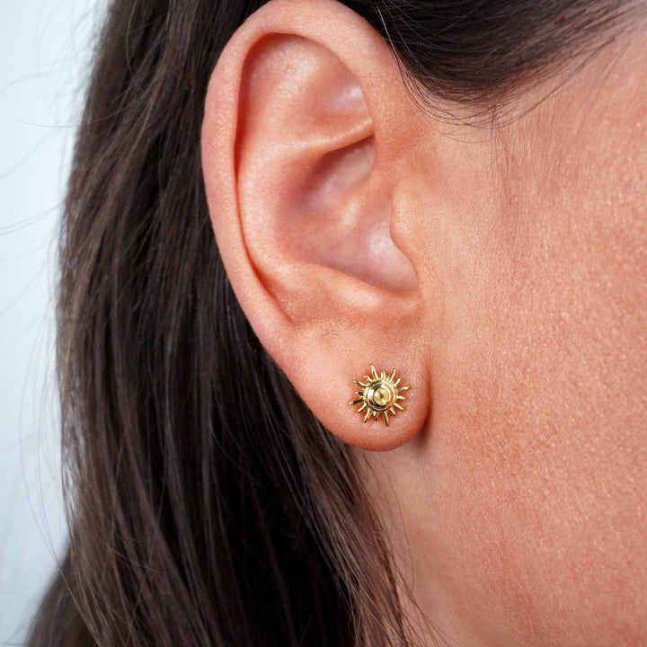 Studs Sun Citrine Gold