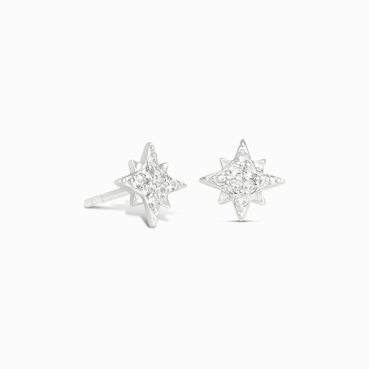 Studs Star White Topaz Silver