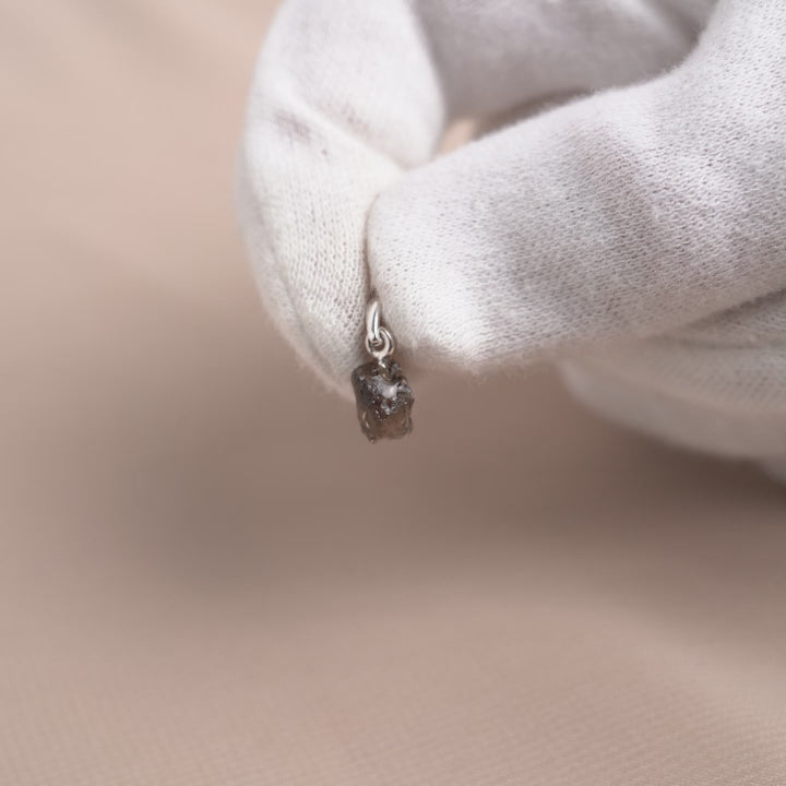 Charm with a small Smoky Quartz gemstone. Crystal jewelry for your necklace with Smoky Quartz.