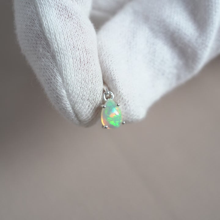 Charm Drop Ethiopian Opal Silver