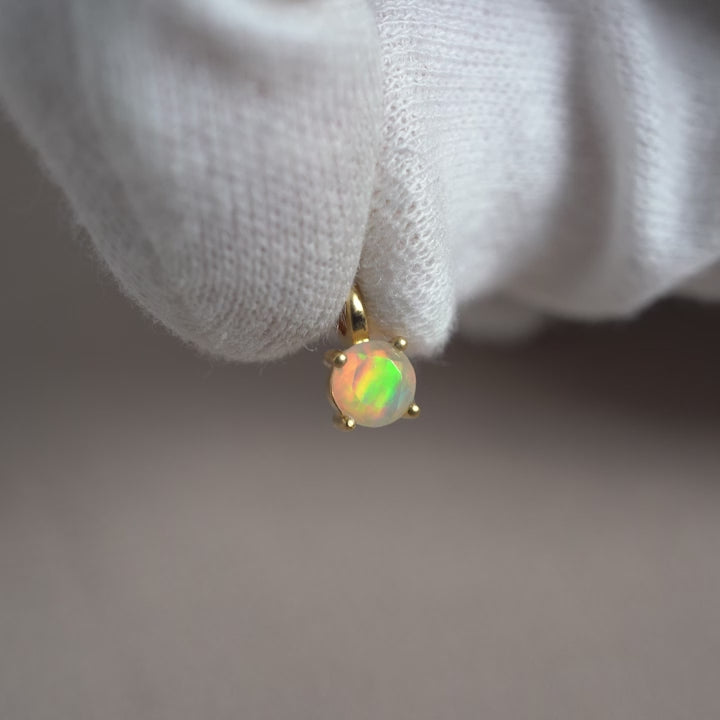 Crystal Charm Ethiopian Opal Gold