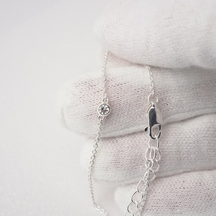 Silver bracelet with White Topaz. Bracelet with elegant White Topaz.