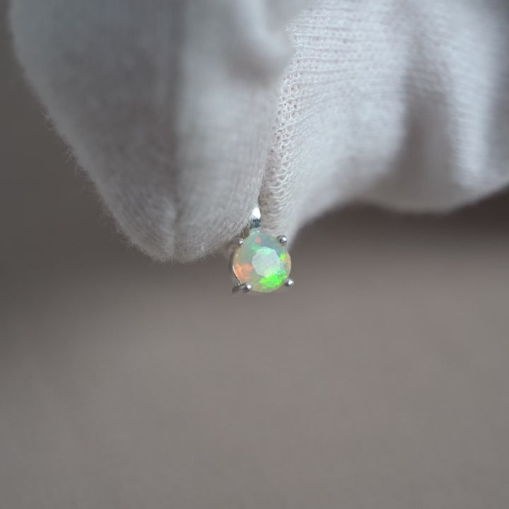 Crystal Charm Ethiopian Opal Silver