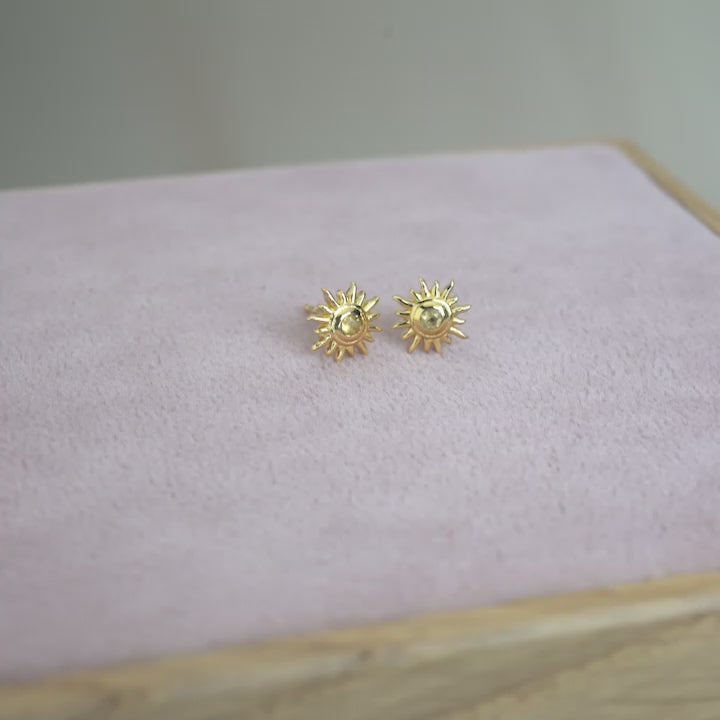 Studs Sun Citrine Gold