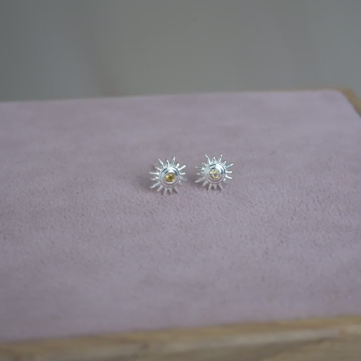 Studs Sun Citrine Silver