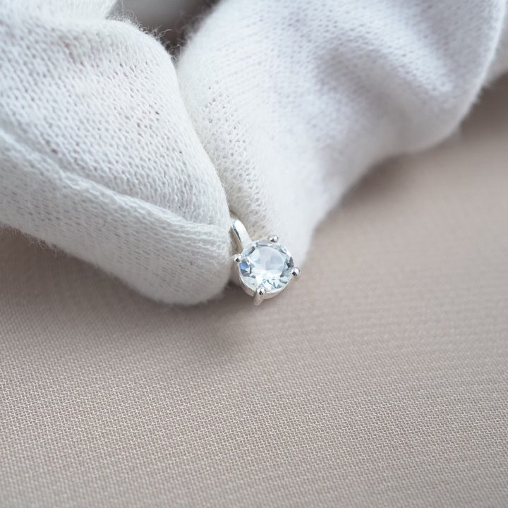 Crystal charm with White Topaz. Classy crystal jewelry with White Topaz gemstone.