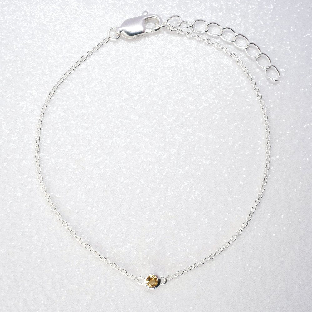 Citrine jewelry in silver. Bracelet with yellow stone Citrine to wear around the arm.