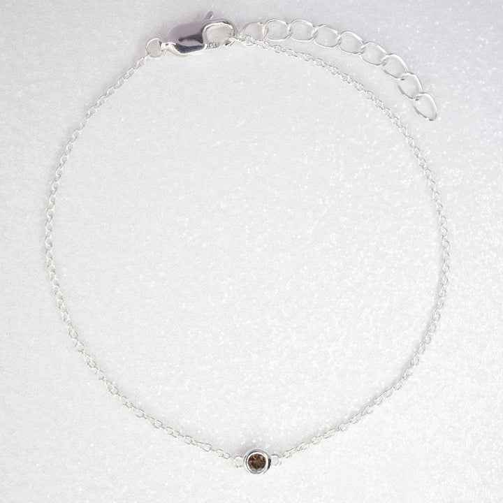 Bracelet with brown gemstone Smoky quartz which is a magical crystal. Jewelry with Smoky Quartz to wear as a bracelet.