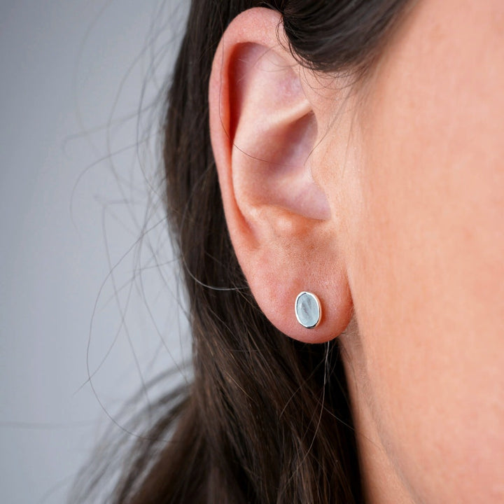 March birthstone earrings with Aquamarine. Crystal earrings with soft blue Aquamarine gemstone.